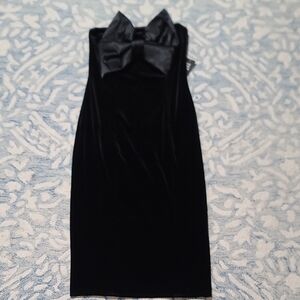 Express Black Strapless Velvet Dress with Bow